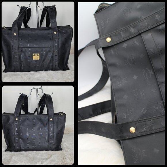 MCM Black Visetos Shopper Bag - Picture 5 of 17
